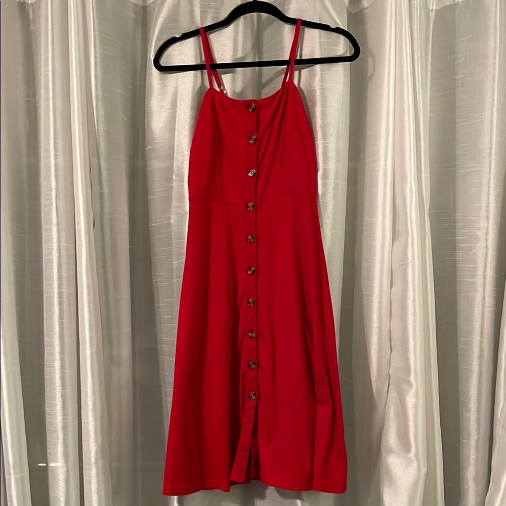 Red Button-Down Dress